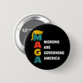 Moronen regieren Amerika Trump lustig Button (Vorne & Hinten)