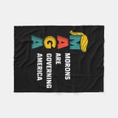 Moronen regieren Amerika Trump lustig Fleecedecke (Vorderseite (Horizontal))