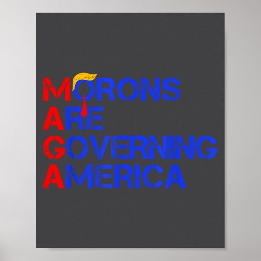 Morons Are Governing America Funny Trump 2024  Poster (Vorne)