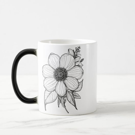 Morphing Tasse 11 oz - Blumengestalt Kontur Design (Links)