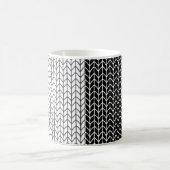 Morphing-Tasse "BLACK & WHITE STRICK" Verwandlungstasse (Mittel)
