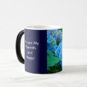 Morphing Tasse Blue Hydrangeas Blume Kaffee Tasse (Vorderseite Links)