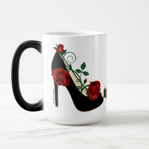 Morphing-Tasse - Stiletto-Rose Verwandlungstasse