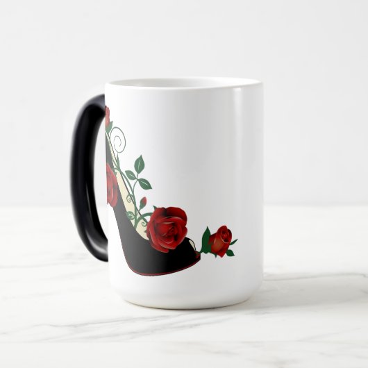 Morphing-Tasse - Stiletto-Rose Verwandlungstasse (Vorderseite Links)