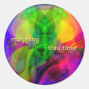 Morphing Thru Time Runder Aufkleber