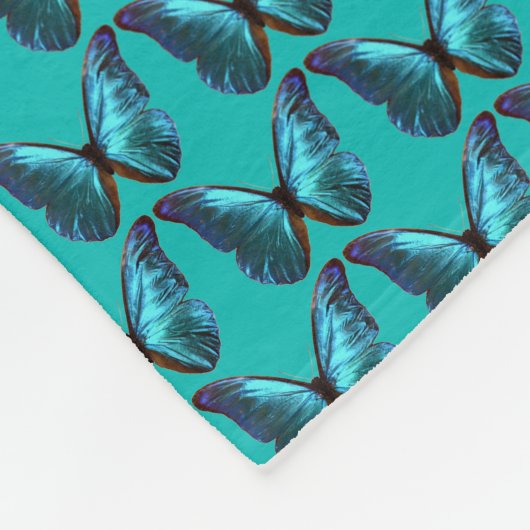 Morpho Blue Butterfly Blanket Fleecedecke (Ecke)