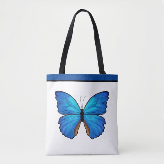 Morpho Blue Butterfly mit Namen Tasche (Vorderseite)