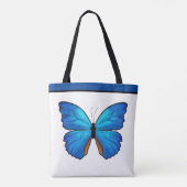 Morpho Blue Butterfly mit Namen Tasche (Rückseite)