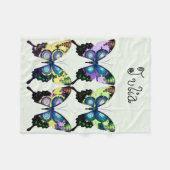 Morpho Blue Elegant Butterflies Fleece Blanket (Vorderseite (Horizontal))