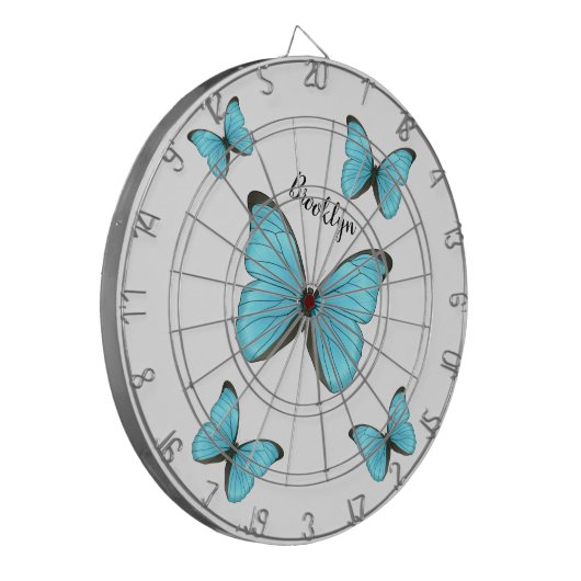 Morpho butterflies cartoon illustration dartscheibe (Vorderseite Links)