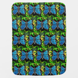 Morpho Butterfly - Baby Blanket Babydecke