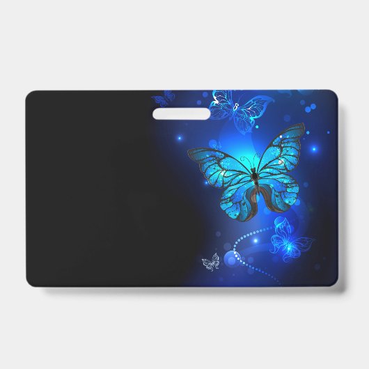 Morpho Butterfly im dunklen Hintergrund Ausweis (Vorderseite)