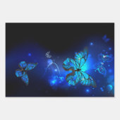 Morpho Butterfly im dunklen Hintergrund Geschenkpapier Set (Vorderseite 2)