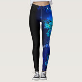 Morpho Butterfly im dunklen Hintergrund Leggings (Vorderseite)