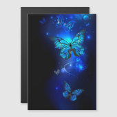 Morpho Butterfly im dunklen Hintergrund Magneteinladung (Vorne/Hinten)