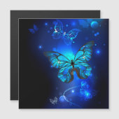 Morpho Butterfly im dunklen Hintergrund Magneteinladung (Vorne/Hinten)