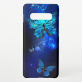 Morpho Butterfly im dunklen Hintergrund Samsung Galaxy Hülle (Rückseite)