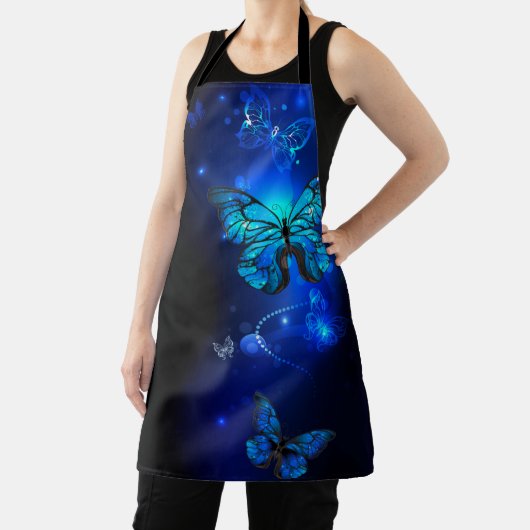 Morpho Butterfly im dunklen Hintergrund Schürze (InSitu)
