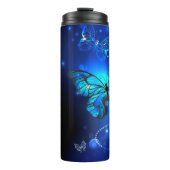 Morpho Butterfly im dunklen Hintergrund Thermosbecher (Vorderseite)