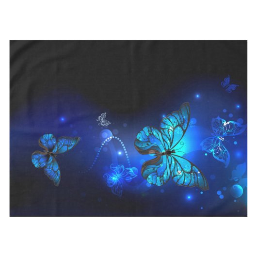 Morpho Butterfly im dunklen Hintergrund Tischdecke (Vorderseite (Horizontal))