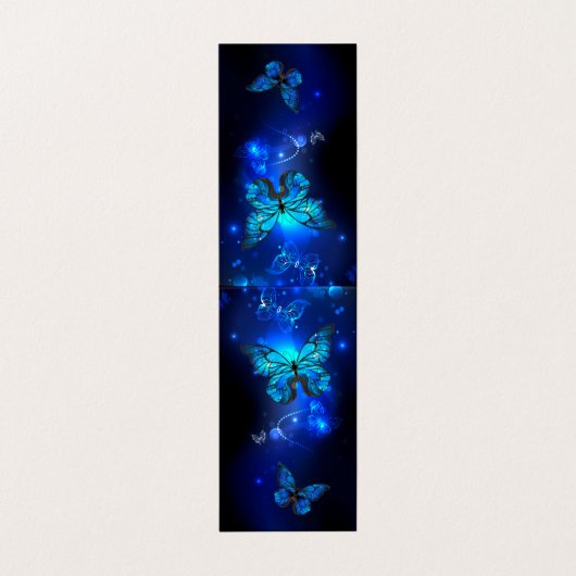 Morpho Butterfly im dunklen Hintergrund Visitenkarten (Außenseite Aufgefaltet)