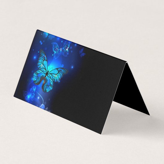 Morpho Butterfly im dunklen Hintergrund Visitenkarten (Rückseite)
