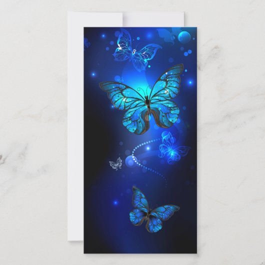 Morpho Butterfly in the Dark Background Ankündigung (Vorderseite)