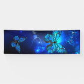 Morpho Butterfly in the Dark Background Banner (Horizontal)