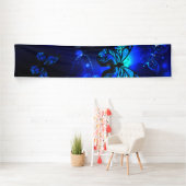 Morpho Butterfly in the Dark Background Banner (Insitu)