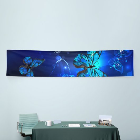 Morpho Butterfly in the Dark Background Banner (Messeveranstaltung)