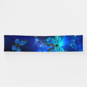 Morpho Butterfly in the Dark Background Banner (Horizontal)