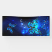 Morpho Butterfly in the Dark Background Banner (Horizontal)