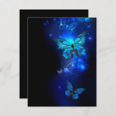 Morpho Butterfly in the Dark Background Begleitkarte (Vorne/Hinten)