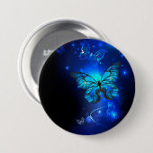 Morpho Butterfly in the Dark Background Button (Vorne & Hinten)