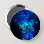 Morpho Butterfly in the Dark Background Button (Vorne & Hinten)