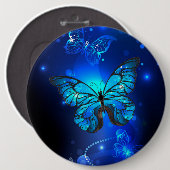 Morpho Butterfly in the Dark Background Button (Vorne & Hinten)