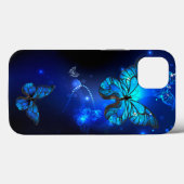 Morpho Butterfly in the Dark Background Case-Mate iPhone Hülle (Rückseite (Horizontal))