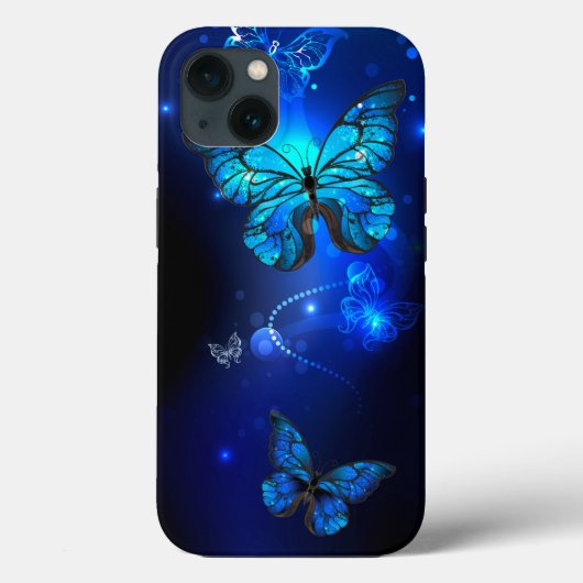 Morpho Butterfly in the Dark Background Case-Mate iPhone Hülle (Rückseite)