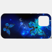 Morpho Butterfly in the Dark Background Case-Mate iPhone Hülle (Rückseite (Horizontal))
