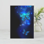 Morpho Butterfly in the Dark Background Dankeskarte (Stehend Vorderseite)