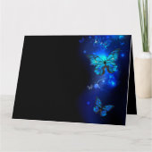 Morpho Butterfly in the Dark Background Dankeskarte (Vorderseite)