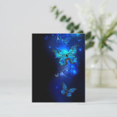 Morpho Butterfly in the Dark Background Dankeskarte (Stehend Vorderseite)
