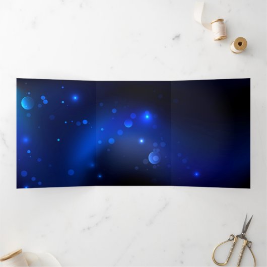 Morpho Butterfly in the Dark Background Dreifach-gefaltete Programmkarte (Innenseite)