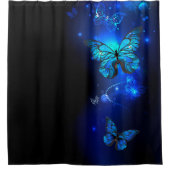 Morpho Butterfly in the Dark Background Duschvorhang (Vorderseite)