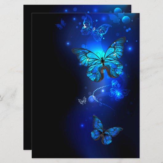 Morpho Butterfly in the Dark Background Einladung (Vorne/Hinten)