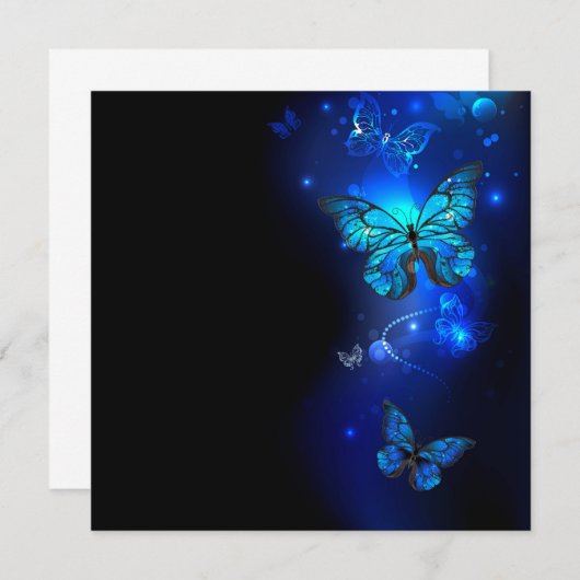 Morpho Butterfly in the Dark Background Einladung (Vorne/Hinten)