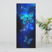Morpho Butterfly in the Dark Background Einladung (Stehend Vorderseite)
