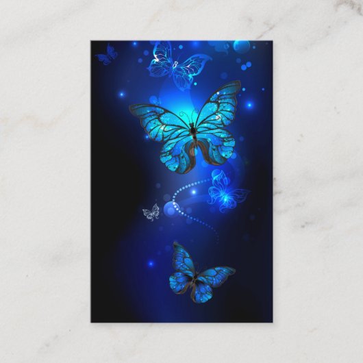Morpho Butterfly in the Dark Background Empfehlungskarte (Vorderseite)