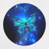 Morpho Butterfly in the Dark Background Etiketten (Design 1)