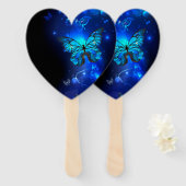 Morpho Butterfly in the Dark Background Fächer (Vorne und Hinten)